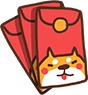 春節卡通小狗紅包貼紙分割線